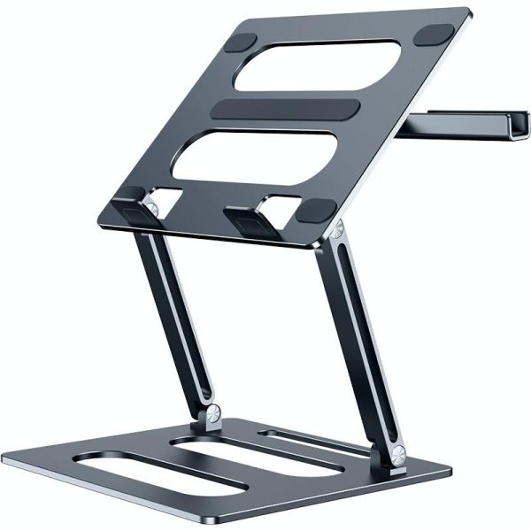 Adjustable Metal Notebook Stand - Gray Desktop Support - Image 2