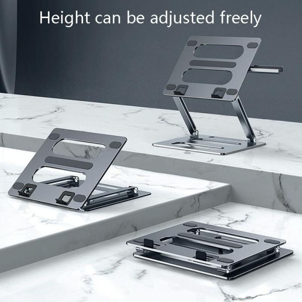 Adjustable Metal Notebook Stand - Gray Desktop Support - Image 5