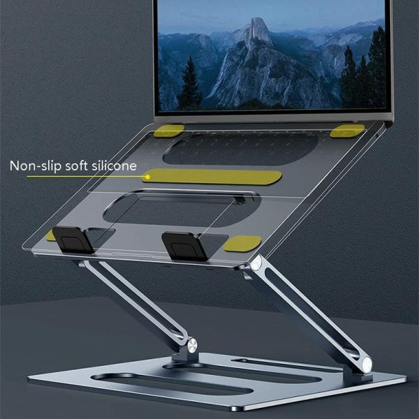 Adjustable Metal Notebook Stand - Gray Desktop Support - Image 6