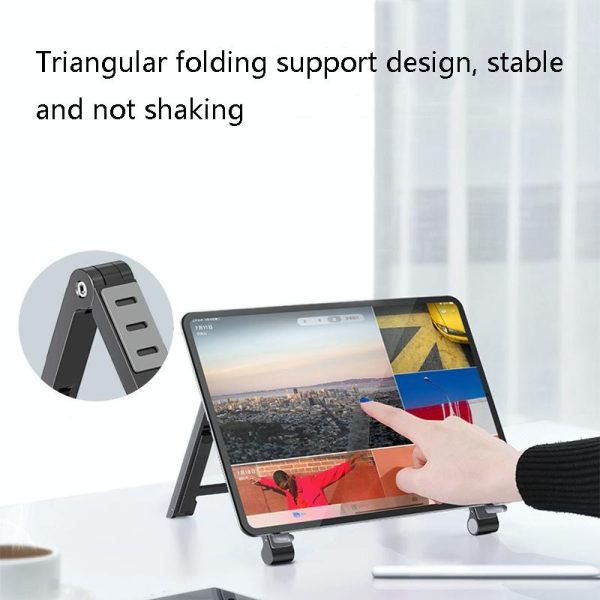 Portable Aluminum Notebook Stand - Compact Cooling Bracket - Silver - Image 6