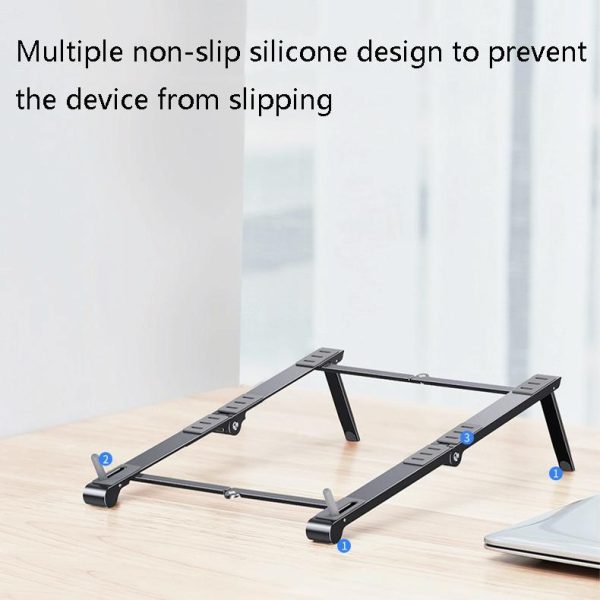 Portable Aluminum Notebook Stand - Compact Cooling Bracket - Silver - Image 7