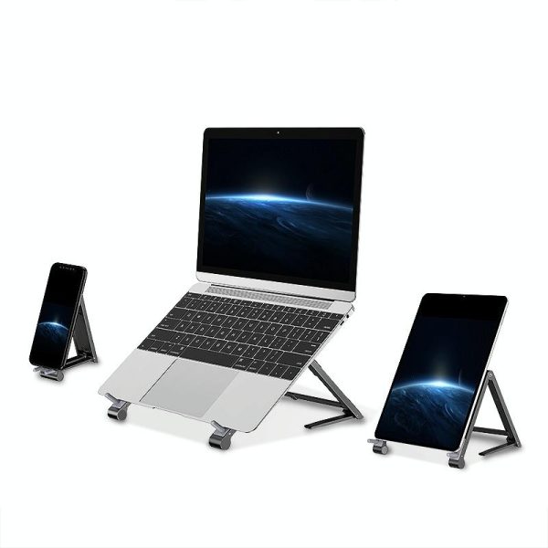 Portable Aluminum Notebook Stand - Compact Cooling Bracket - Silver - Image 9