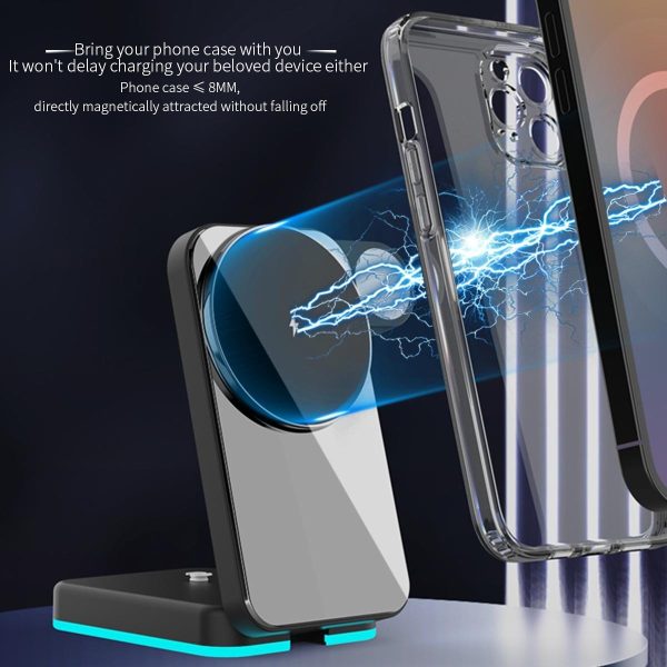 Foldable 3 In 1 Rgb Led Wireless Charger - White - Image 12