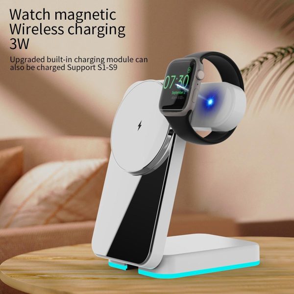 Foldable 3 In 1 Rgb Led Wireless Charger - White - Image 13
