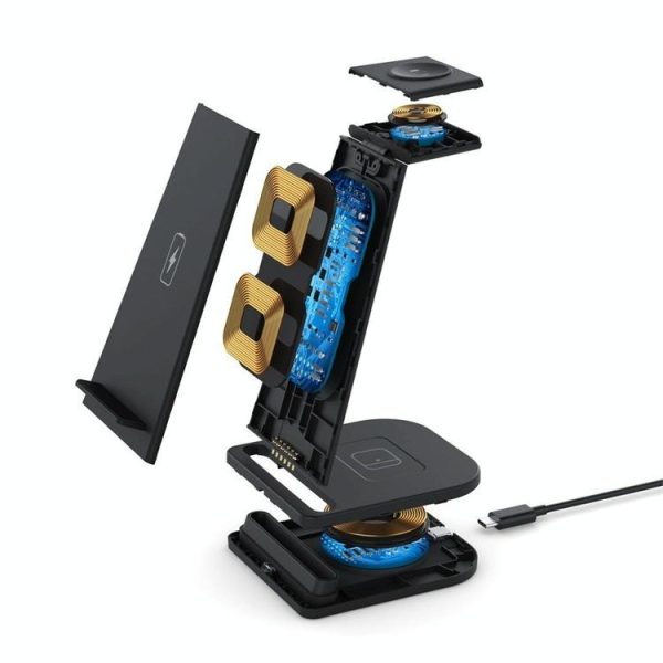 3 In 1 Portable Wireless Charger Detachable - Black - Image 5