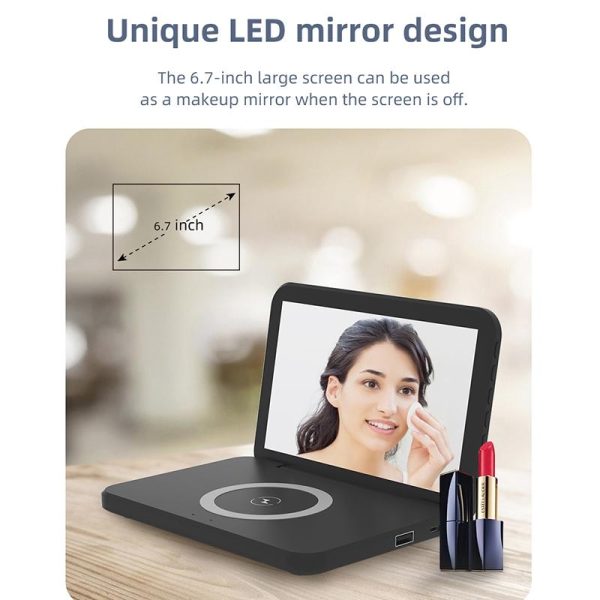 Foldable Desk Calendar Clock With Wireless Charger & Alarm - White - Image 9