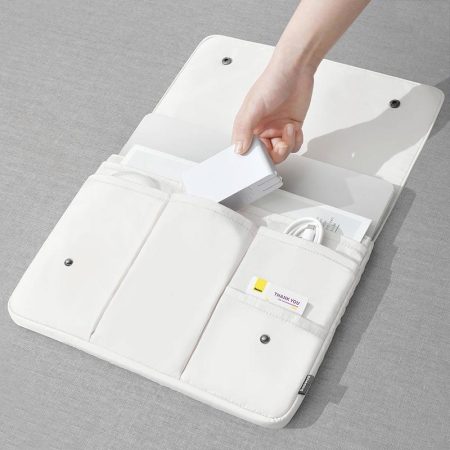 13 Inch Multi-layer Laptop Sleeve - Waterproof & Shock-absorbing Storage Bag - White - 13 Inch