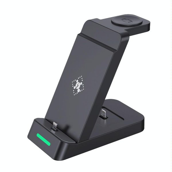 18W 3 In 1 Wireless Charger Stand For Iphone & Apple Watch - White - Image 8