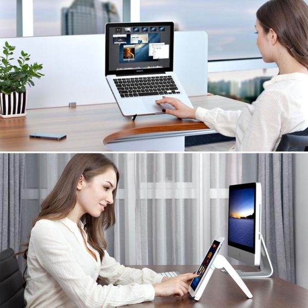 Triangle Cooling Bracket for Tablets Laptops and Desktops - White - Image 11