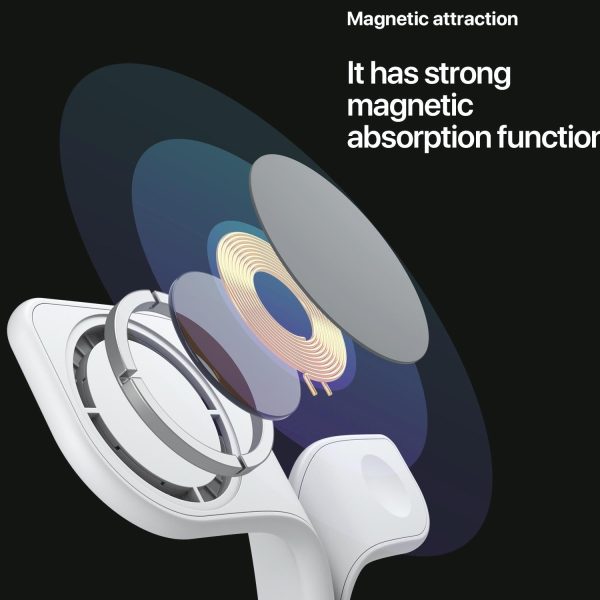 15W 5 In 1 Magnetic Wireless Charger With Stand - White - Image 8