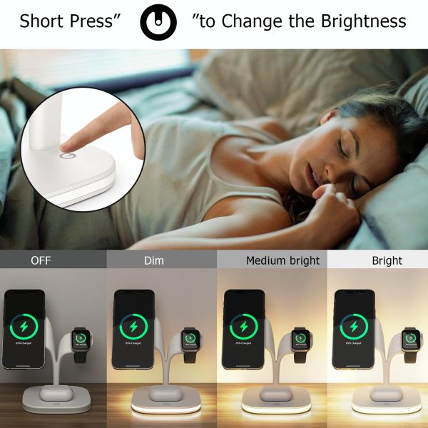 15W 5 In 1 Magnetic Wireless Charger With Stand - White - Image 9