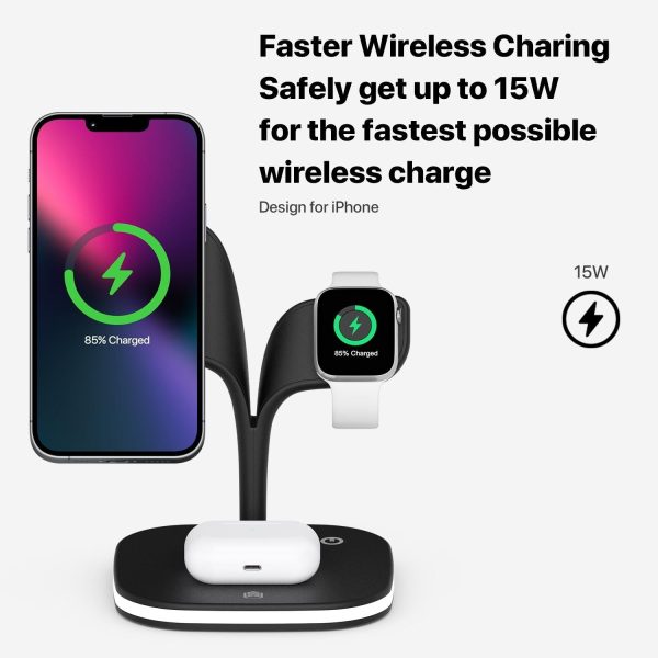 15W 5 In 1 Magnetic Wireless Charger With Stand - White - Image 13