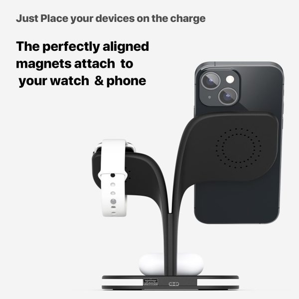 15W 5 In 1 Magnetic Wireless Charger With Stand - White - Image 14