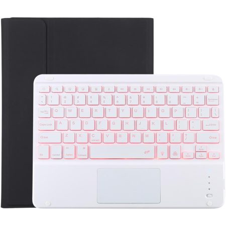 Bluetooth Tablet Case For Ipad 10.2 / Ipad Air 2019 With Touch Pad & Backlight & Pen Holder - Detachable - Black