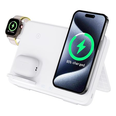 15W Magnetic Wireless Charger With Night Light - White