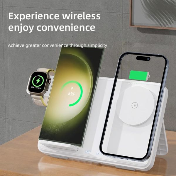 15W Magnetic Wireless Charger With Night Light - White - Image 4