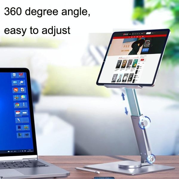 Portable Telescopic Desktop Phone Stand - Foldable & Rotating - Deep Grey - Image 6