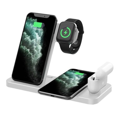 Foldable 4 In 1 Wireless Charger For Mobile Devices - White