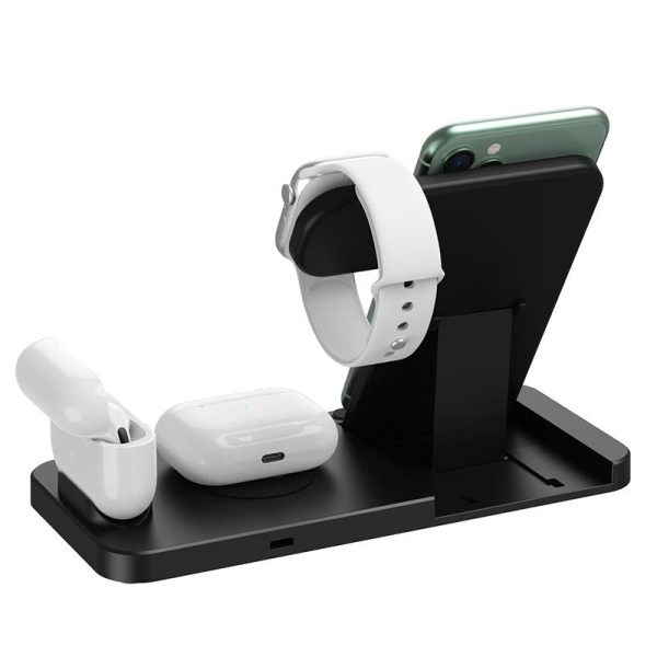 Foldable 4 In 1 Wireless Charger For Mobile Devices - White - Image 6