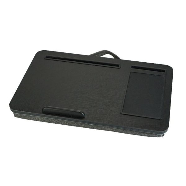 Black Wood Multifunctional Lazy Desk - Compact Design - Image 3