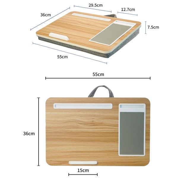 Black Wood Multifunctional Lazy Desk - Compact Design - Image 4