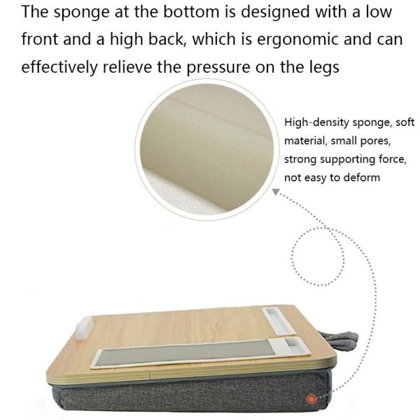 Black Wood Multifunctional Lazy Desk - Compact Design - Image 8