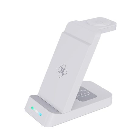 15W Qi Wireless Charger Stand For Iphone Iwatch Airpods - White