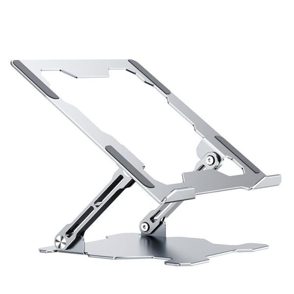 Foldable Laptop Stand - Hollow Design Heat-dissipating Flat Desktop - Moon Silver