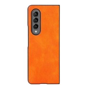 Two Tone Litchi Pu Case for Samsung Galaxy z Fold 4 - Slim & Stylish - Orange - Image 8