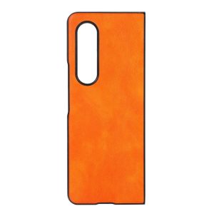 Two Tone Litchi Pu Case for Samsung Galaxy z Fold 4 - Slim & Stylish - Orange - Image 9