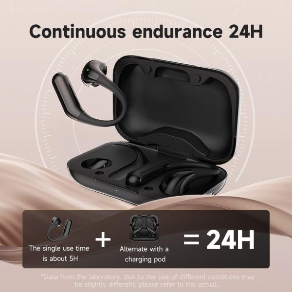 Wireless Half In-ear Sports Earphones - Black - Image 4