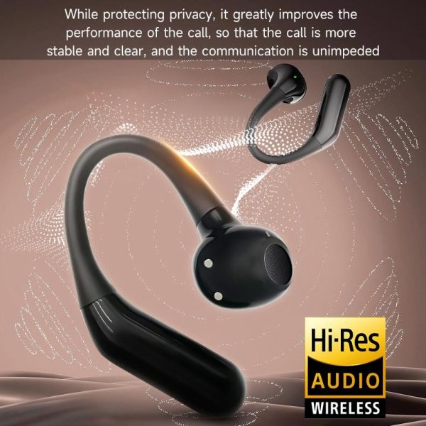 Wireless Half In-ear Sports Earphones - Black - Image 8