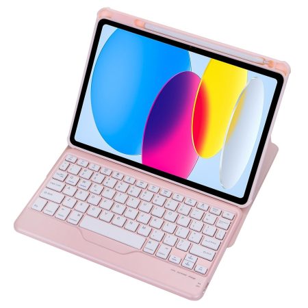 360 Rotation Bluetooth Keyboard Leather Case For Ipad 10.9 2022 - Pink