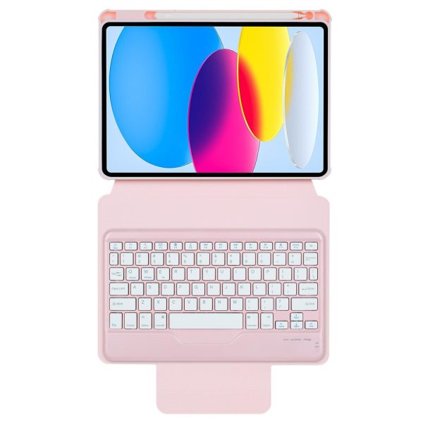 360 Rotation Bluetooth Keyboard Leather Case For Ipad 10.9 2022 - Pink - Image 12