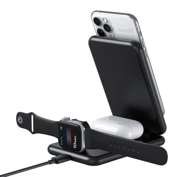 15W 3 In 1 Foldable Wireless Charger For Iphones Iwatchs Airpods - White - Image 6