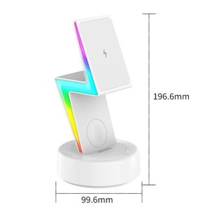 3 In 1 Rgb Light Magnetic Phone Holder With Wireless Charging - Black - Image 3