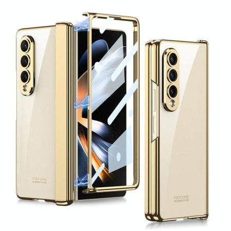 Samsung Galaxy z Fold 4 Magnetic Hinged Folding Case - Champagne Gold