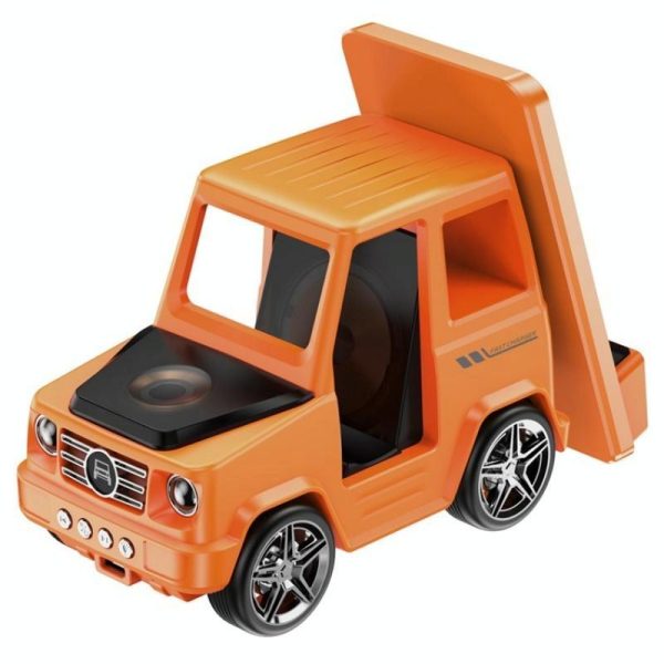 6 In 1 Car Shape Speaker With Clock & Wireless Charger - Orange - Image 2