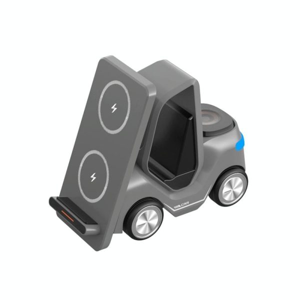 15W 3 In 1 Forklift Wireless Charger With Led Light - Orange - Image 2