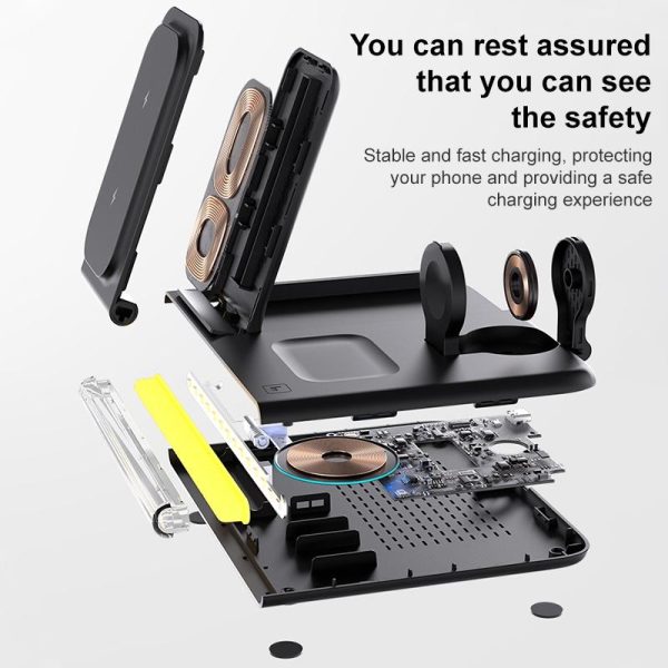 Foldable 15W Magnetic Wireless Charger With Ambient Light - Black - Image 10