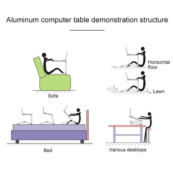 Adjustable Foldable Laptop Stand - 360 Degree Portable Aluminum Desk Holder - Image 6