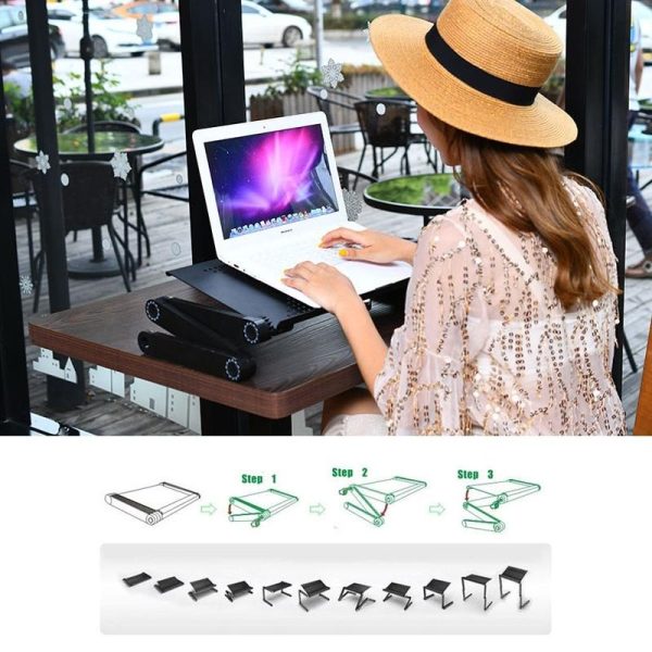 Adjustable Foldable Laptop Stand - 360 Degree Portable Aluminum Desk Holder - Image 7
