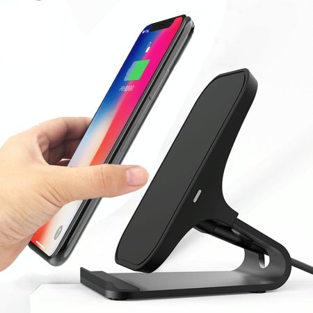 15W Dual Coil Qi Wireless Charger With Fast Charging - Black