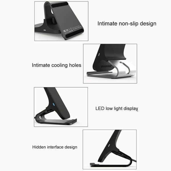 15W Dual Coil Qi Wireless Charger With Fast Charging - Black - Image 4