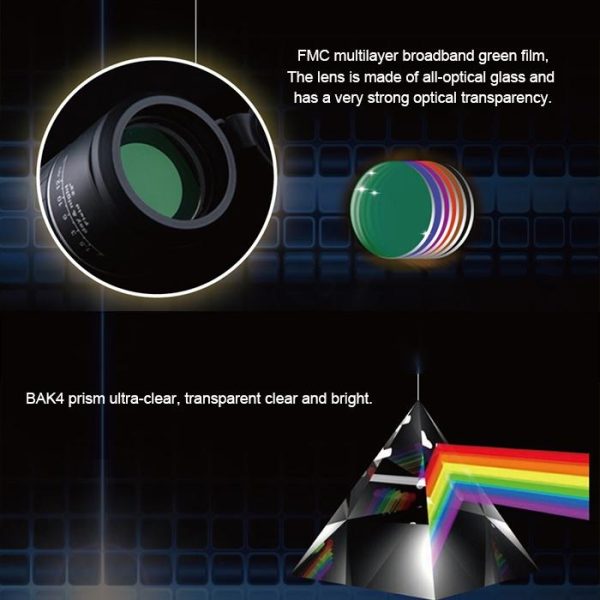 High Definition Night Vision Monocular Telescope - 40X60 12X Pocket Focusing - Black - Image 5