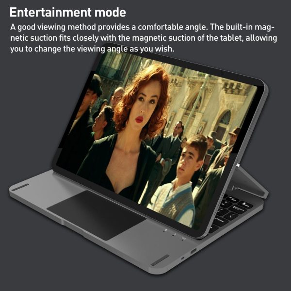 Bluetooth Touch Keyboard Leather Case - Aluminum Alloy - Silver - For Ipad Pro 12.9 2020/2021/2022 - Image 10