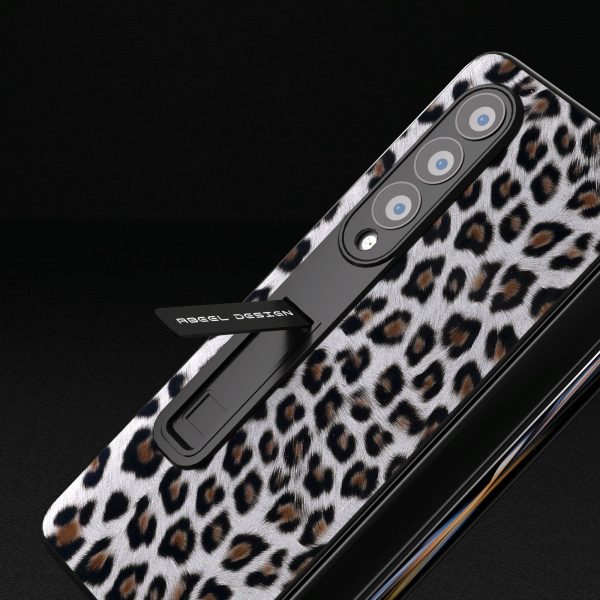 Leopard Print Phone Case with Holder for Samsung Galaxy z Fold 4 / 5g - Red - Image 10