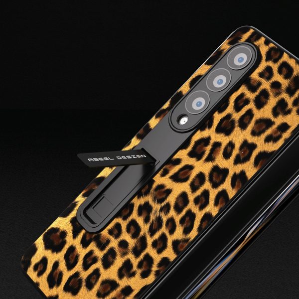 Leopard Print Phone Case with Holder for Samsung Galaxy z Fold 4 / 5g - Red - Image 15