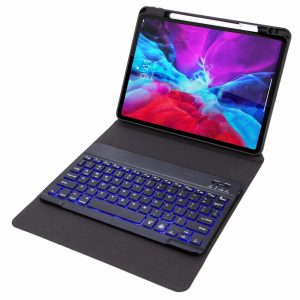 Bluetooth Keyboard Leather Case For Ipad 9.7 2018 / 2017 With Backlight & Three-Fold Holder - Dark Night Green - Image 12