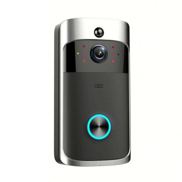 Smart Wifi Video Doorbell With Night Vision & Wide-Angle Camera - 720P Low Power Mobile Remote - Black - Image 2